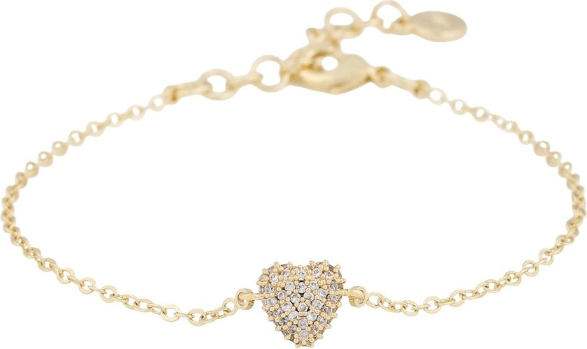 Snö Of Sweden Stina Heart Chain Bracelet Gold/Clear
