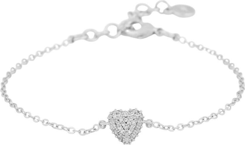 Snö Of Sweden Stina Heart Chain Bracelet Silver/Clear