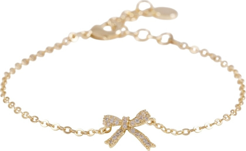 Snö Of Sweden Stina Bow Stone Chain Bracelet Gold/Clear