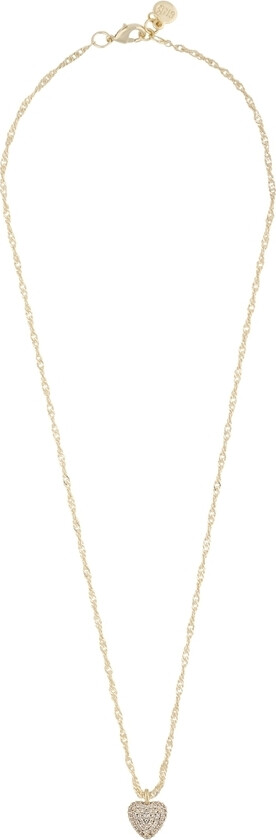 Snö Of Sweden Stina Heart Pendant Necklace Gold/Clear 42cm