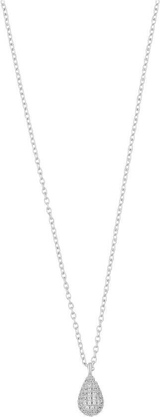 Snö Of Sweden Naomi Drop Pendant Necklace Silver/Clear 45cm