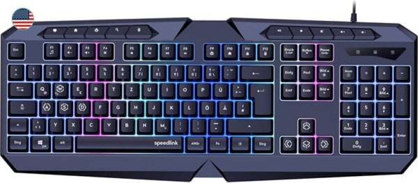 LUDICIUM RGB Rainbow - Gamingtastatur - Amerikansk Engelsk - Svart