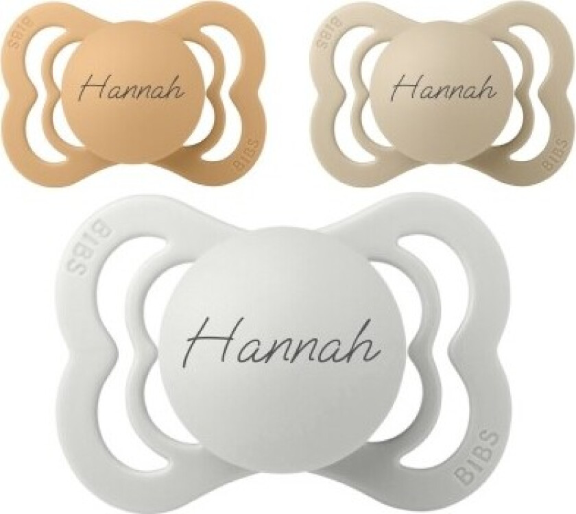 Bibs Supreme, Str. 1 (0-6 Md.), Symmetrisk - Silikon, Smokker Med Navn