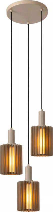 Lambers takpendel 3-lys - Taupe