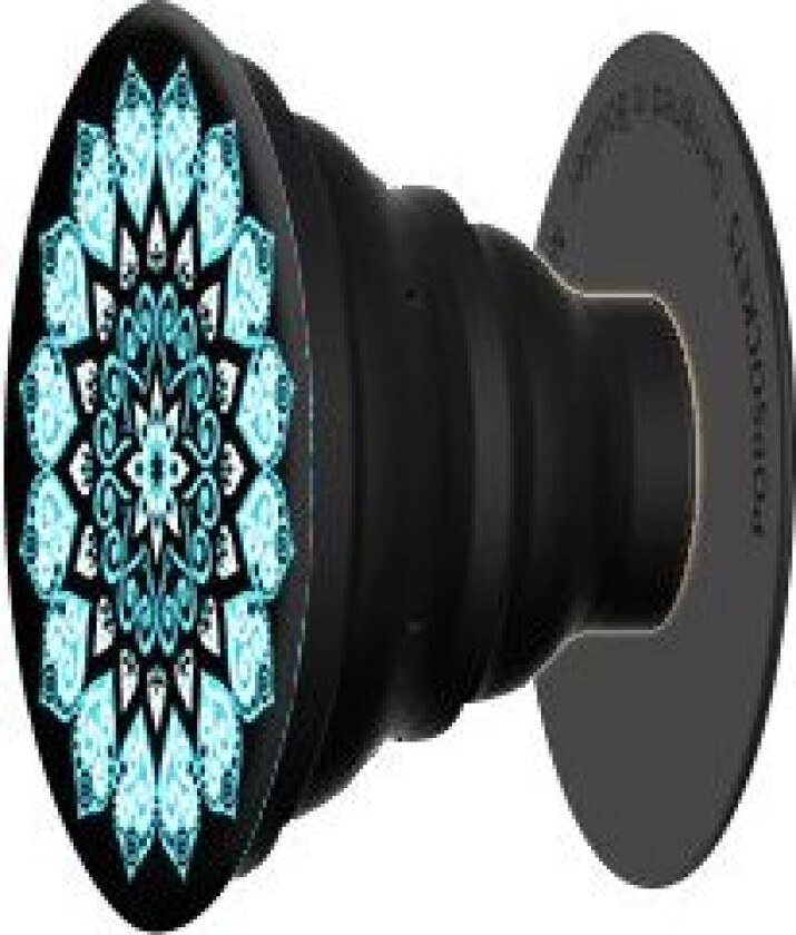 Swappable PopGrip - Fingergrep/stativ for mobiltelefon, nettbrett - Peace Mandala Sky - svart (trekkspill), svart (plattform)