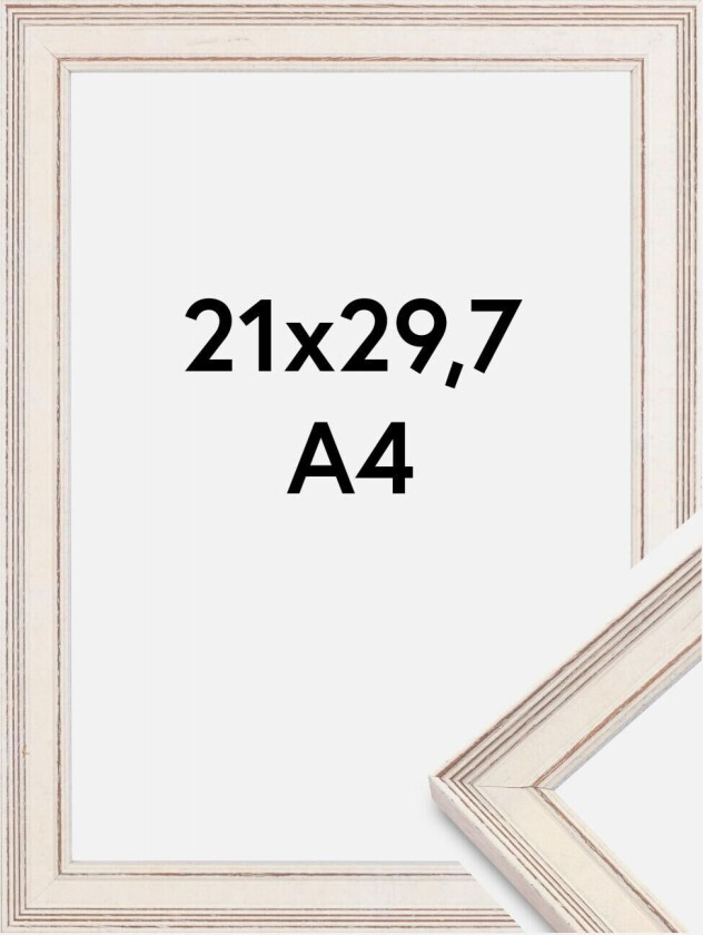Ramme Shabby Chic Akrylglass Hvit 21x29,7 Cm (A4)