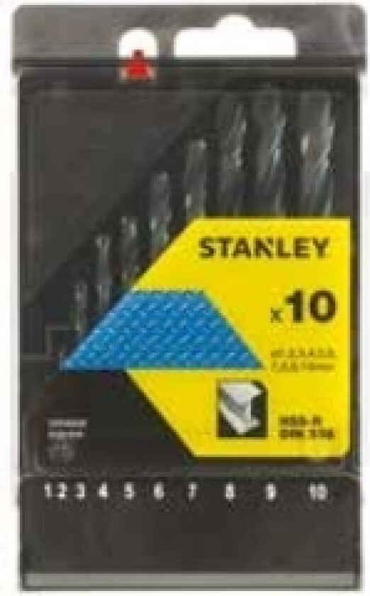 Stanley STA56010-QZ, Drill, Metall, Rolled High-Speed Steel (HSS-R), 2/3/4/5/6/8 mm, 6 stykker