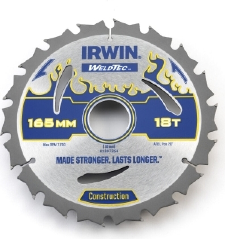 Irwin WeldTec sirkelsag 165x30x2,4mm 18 tenner. - 1897364