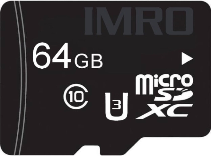 MICROSD10/64GB UHS-3 ADP memory card, 64 GB, MicroSDXC, Klasse 10, Class 3 (U3), Sort