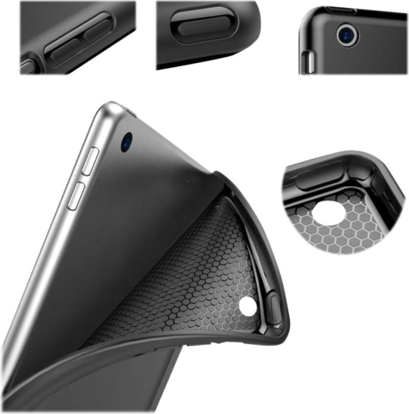 - Skjermdeksel for nettbrett - polyuretanlær, termoplast-polyuretan (TPU) - svart - 9.7 - for Apple iPad Air 2