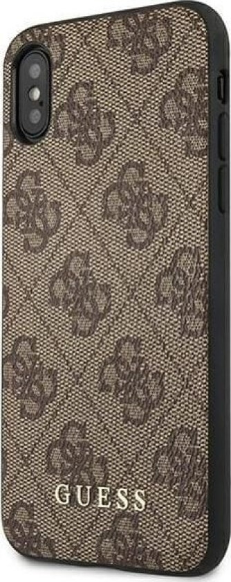 Guess GUHCI65G4GFBR iPhone Xs Max Light/Brown Hard Case 4G Metal Gold Logo