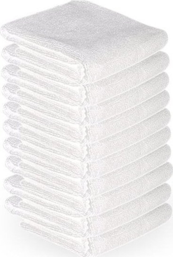 Mikrofiberhåndkle 73 x 40 cm 10 stk hvit