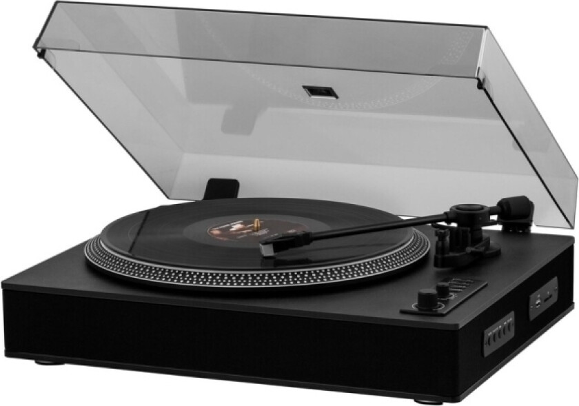 STT 510UBA, Beltedrevet platespiller, Semi-automatisk, Sort, V-belte, 33 RPM, 45 RPM