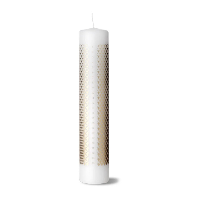 Rhombe Adventslys Ø 5 cm Hvit
