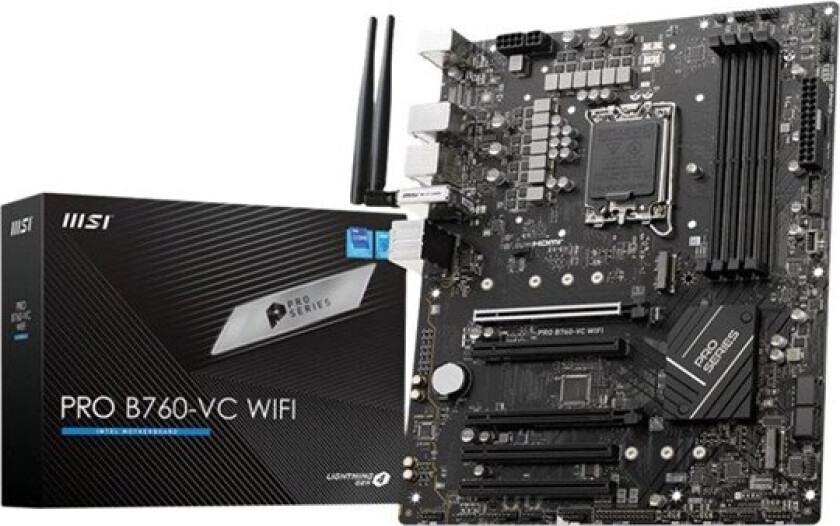 PRO B760-VC WIFI - motherboard - ATX - LGA1700 Socket - B760 Hovedkort - Intel B760 - Intel LGA1700 socket - DDR5 RAM - ATX