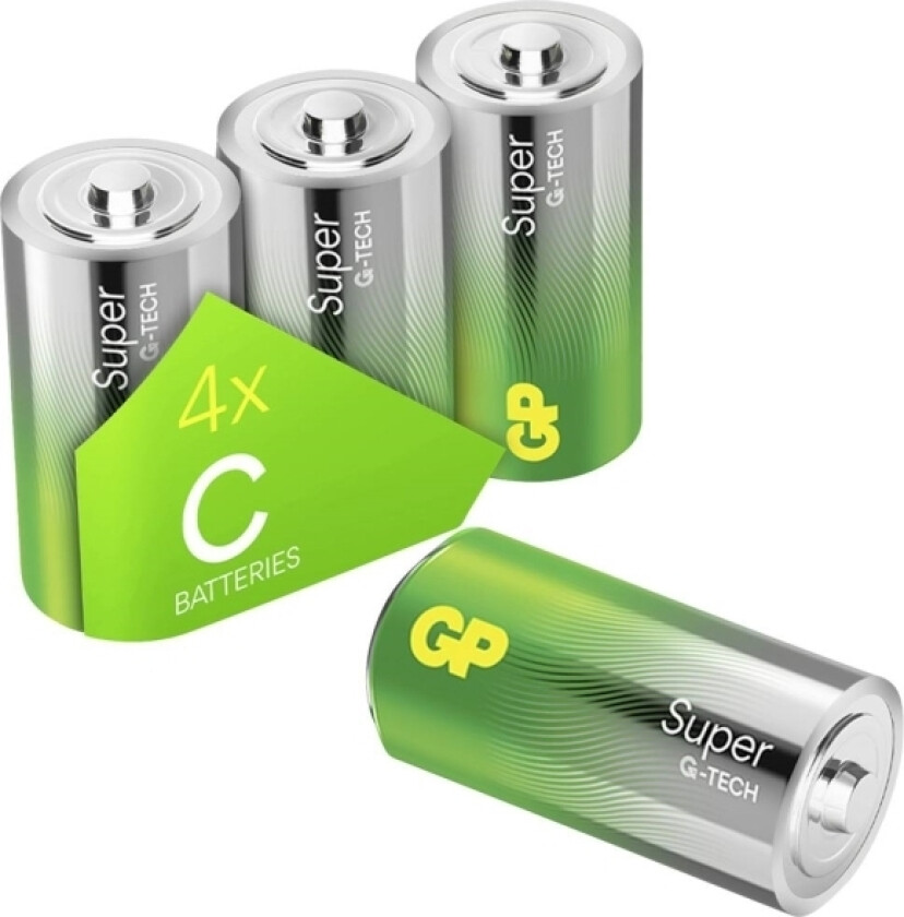C-batteri R14 Super Alkali-mangan 1.5 V 4 stk