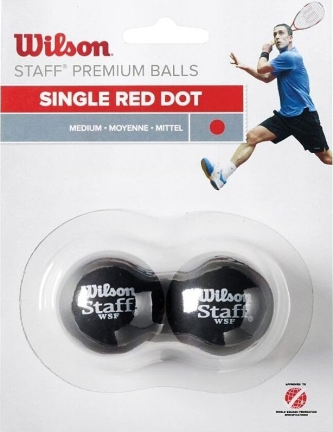 Wilson Wilson Staff Squash Red Dot 2 Pack Ball WRT617700 svart One size