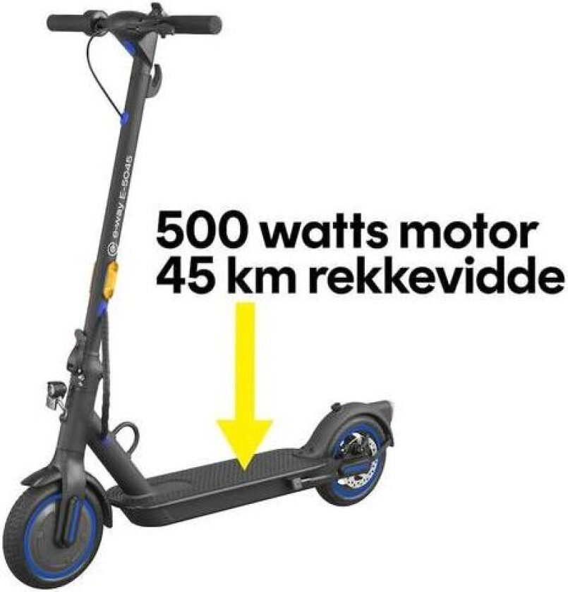E-WAY E-5045, Klassisk sparkesykkel, 20 km/t, 125 kg, Alle kjønn, Sort, 2 hjul