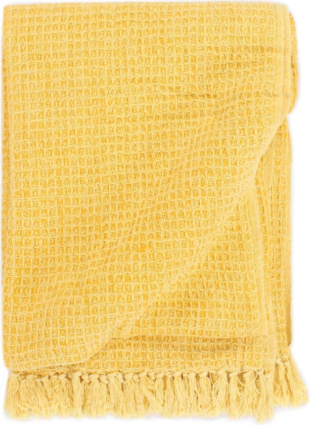 Pledd bomull 160x210 cm sennepsgul