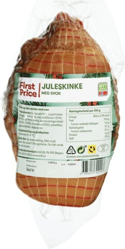 Juleskinke Kokt m/Svor Ca1kg