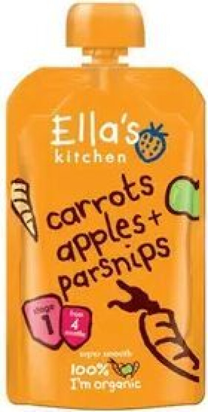 Ellas Kitchen Gulrot/Eple/Pastinakk 4md 120g