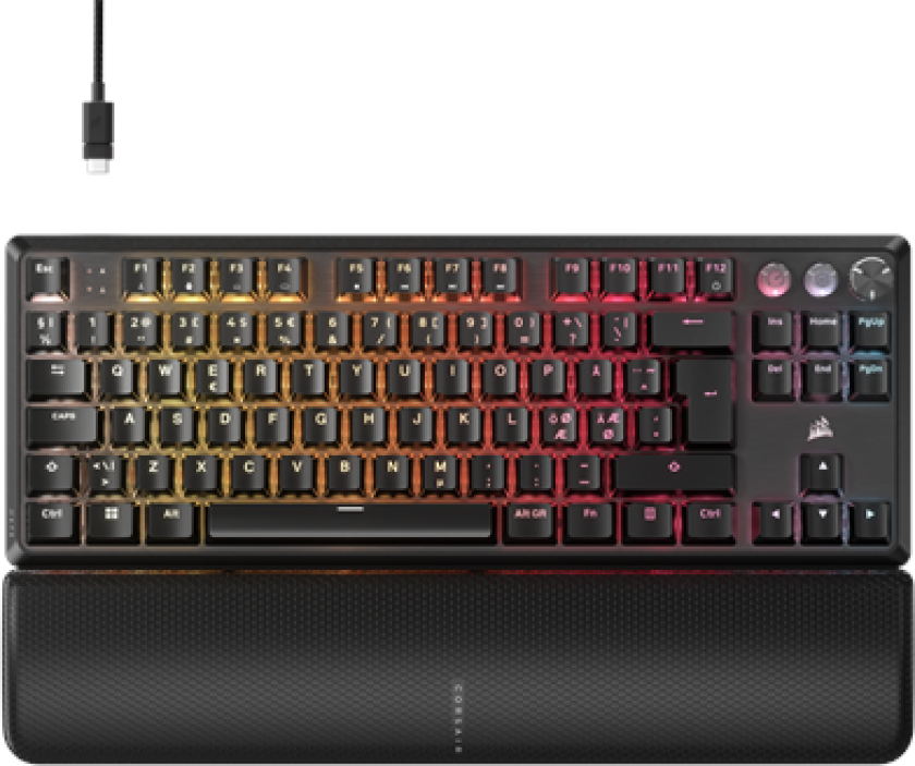 K70 PRO TKL - MGX Hall Effect - Gamingtastatur - Uten numpad - Nordisk - Svart