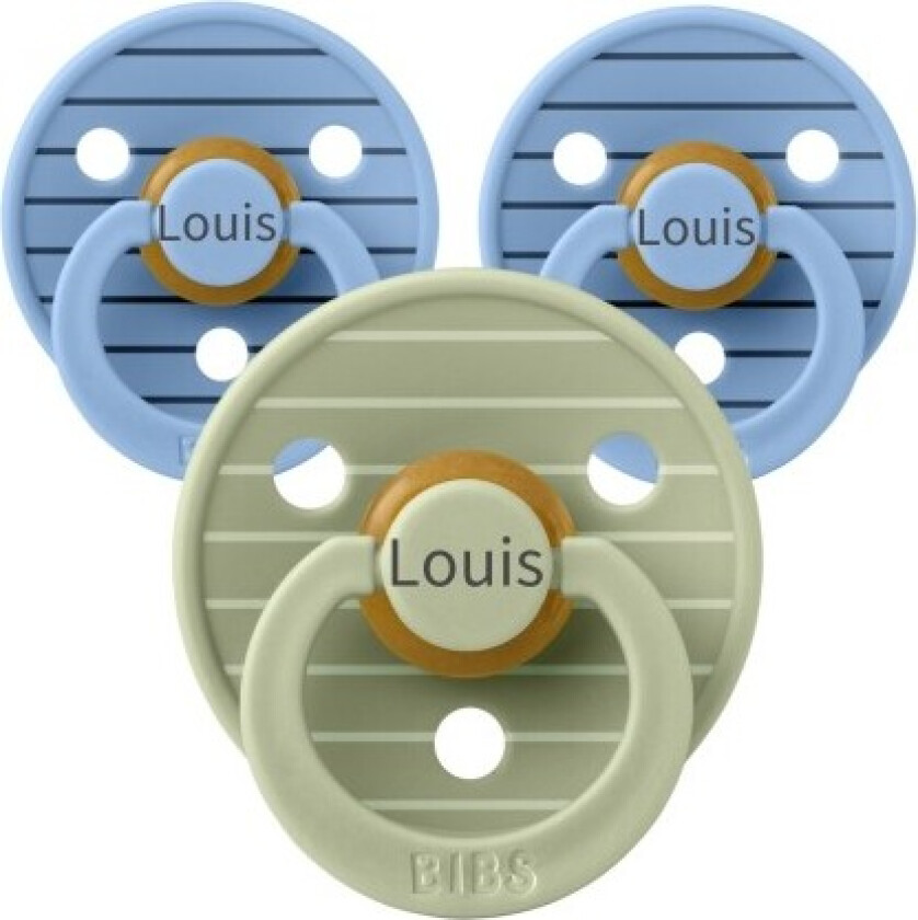 Bibs Studio Line, Str. 1 (0-6 Md.), Rund - Latex, Smokker Med Navn