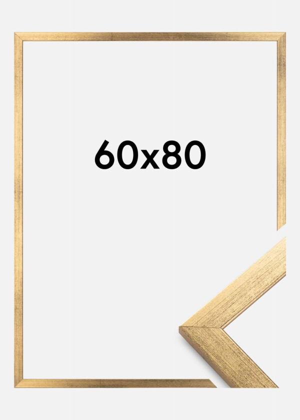 Bilde av Ramme Stilren Akrylglass Gull 60x80 Cm