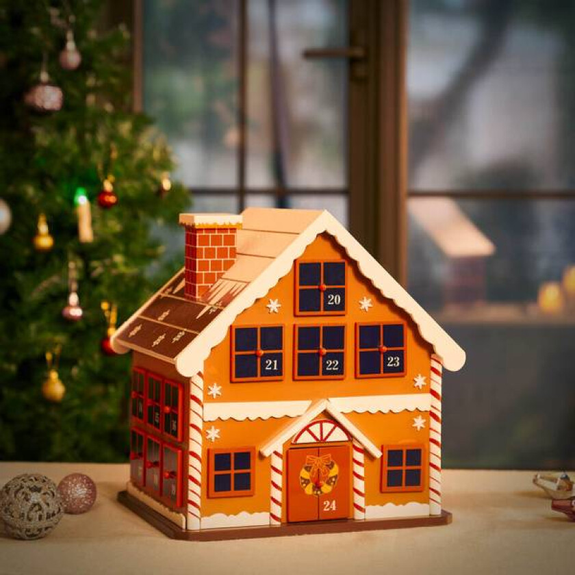 Adventskalender vinterhus MDF