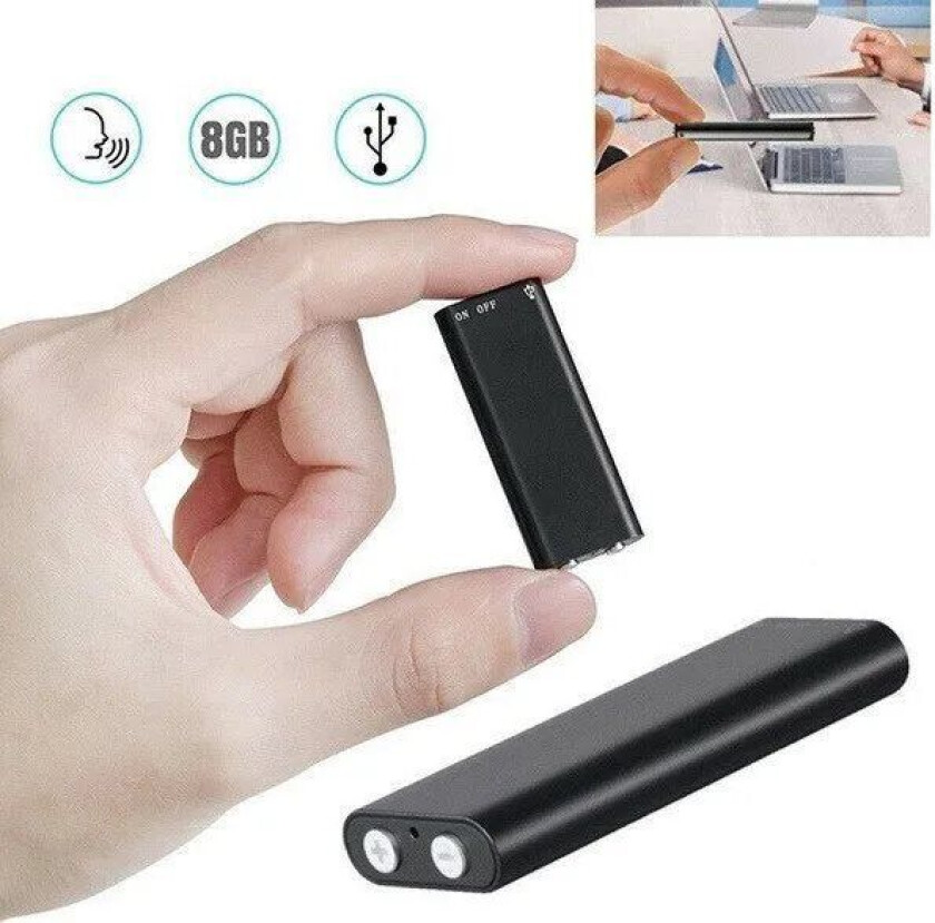 Nsf 8 GB Professional Stemmeopptaker Digital Lyd Mini Diktafon