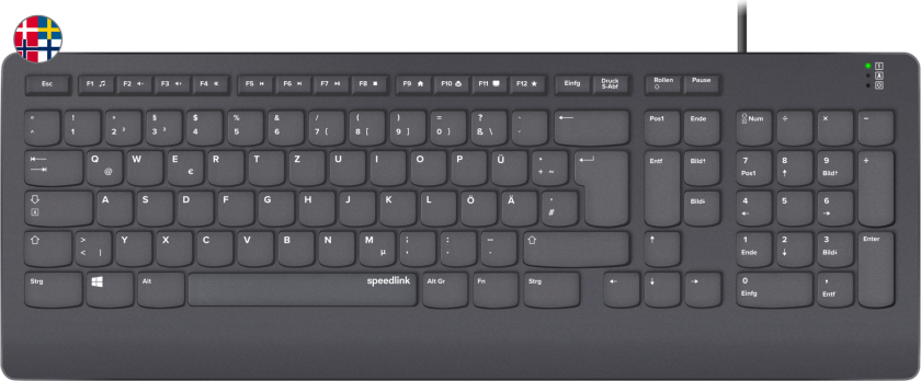 - HI-GENIC Antibacterial Keyboard, black - Nordic Layout