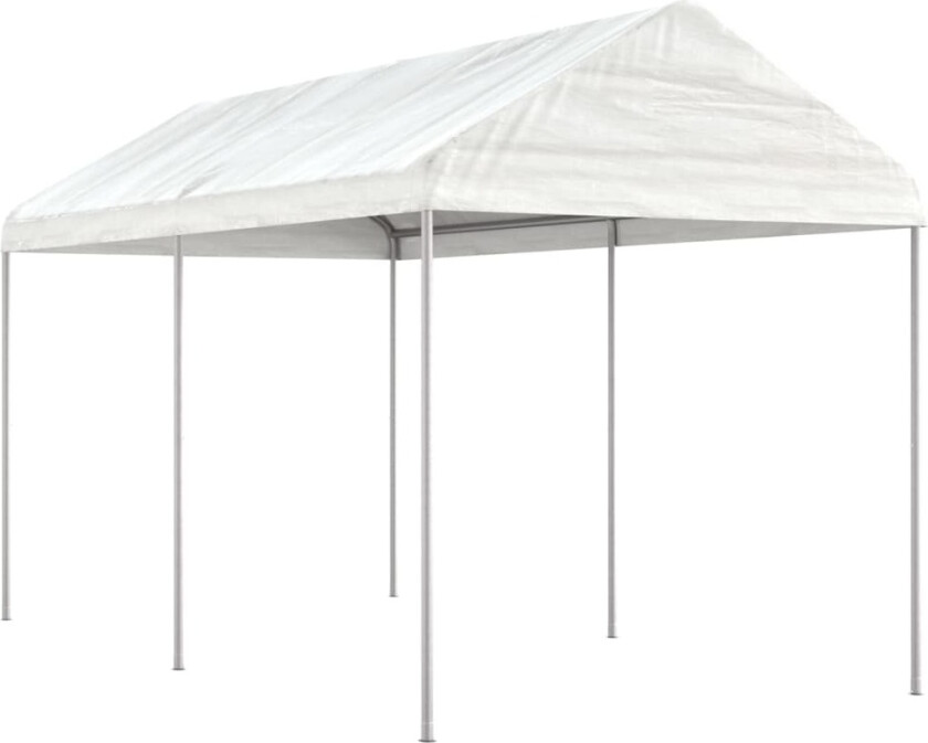Paviljong med tak hvit 4,46x2,28x2,69 m polyetylen