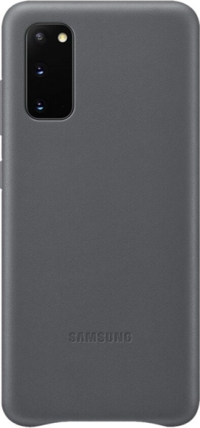 Leather Cover Ef-Vg980 - Baksidedeksel For Mobiltelefon - Aluminium, Lær - Grå - For Galaxy S20, S20 5G