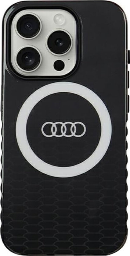 Audi Audi Iml Big Logo Magsafe Case Iphone 15 Pro 6.1" Czarny/Black Hardcase Au-Imlmip15p-Q5/D2-Bk