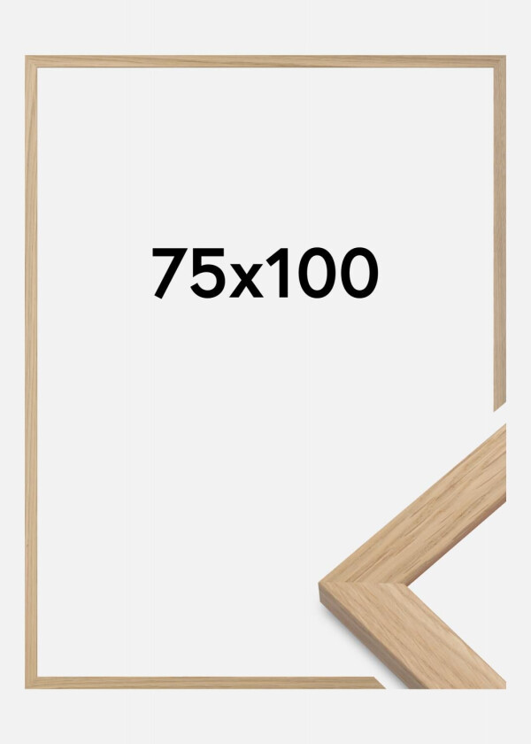 Ramme Oak Wood Akrylglass 75x100 Cm