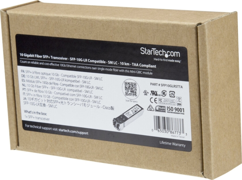 Bilde av Startech.Com Cisco Sfp-10G-Lr-S Compatible Sfp+ Module, 10Gbase-Lr, 10Gbe Single Mode (Smf) Fiber Smf Optic Transceiver, 10Ge Gigabit Ethernet Sfp+,