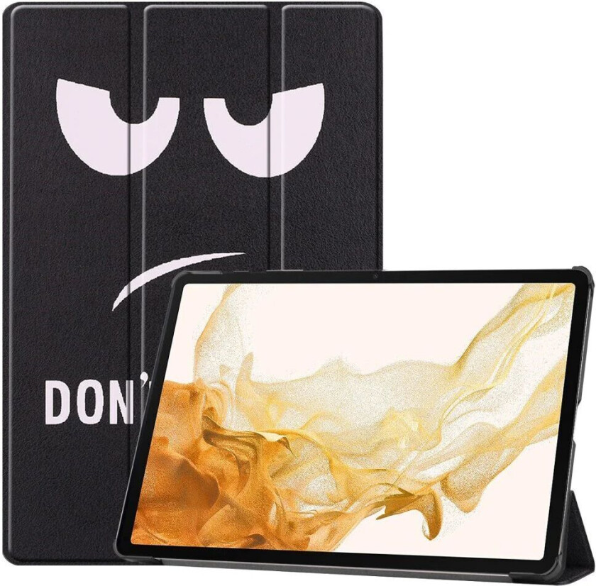 Samsung Galaxy Tab S10 Plus Kunstskinn Deksel m. Mønster - "Don't Touch Me"