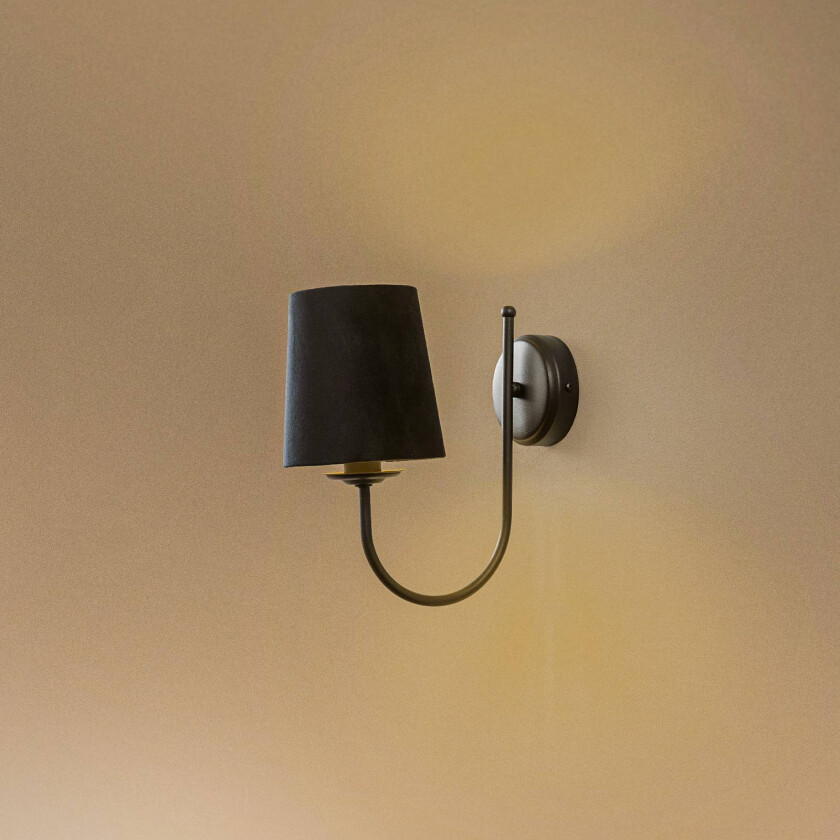 Bona vegglampe, 1 lyskilde, svart
