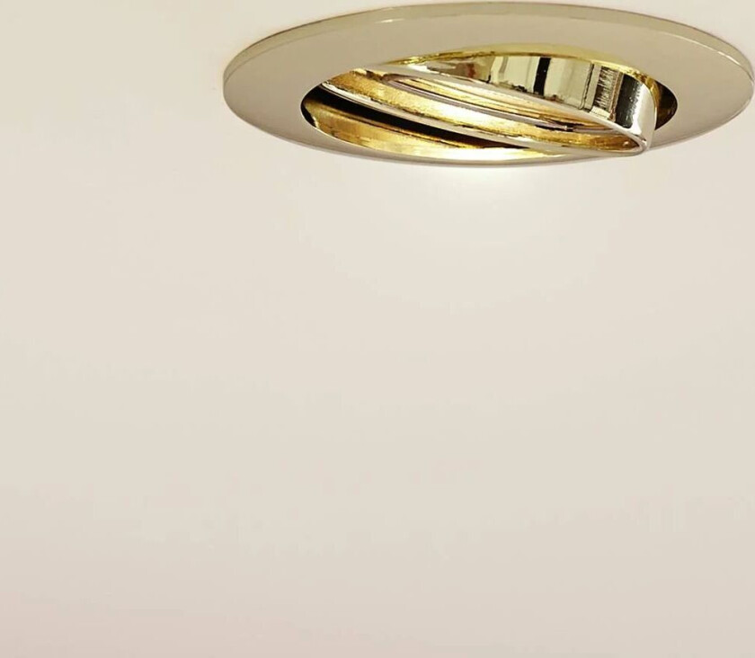 Prios innfelt taklampe Fibur, gull, aluminium, Ø 8,2 cm