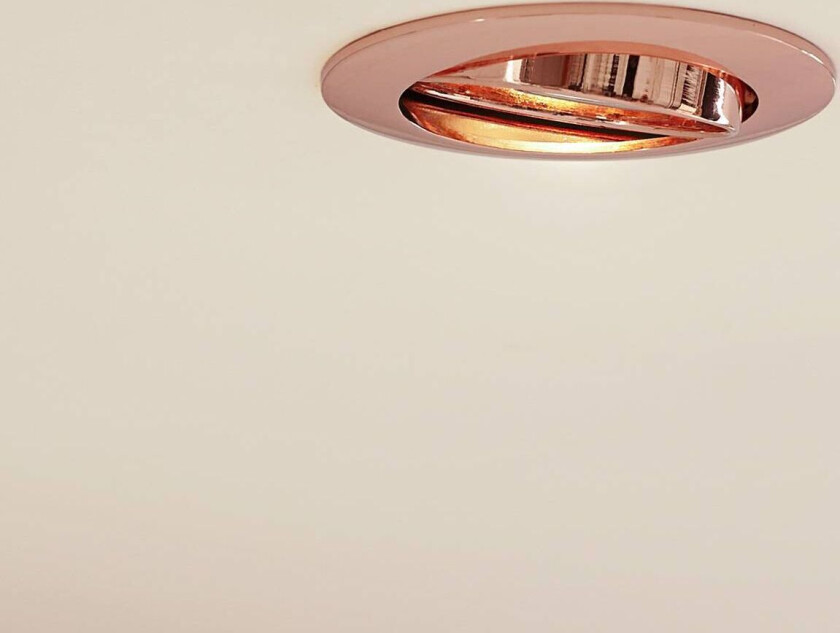 Prios innfelt taklampe Fibur, kobber, aluminium, Ø 8,2 cm