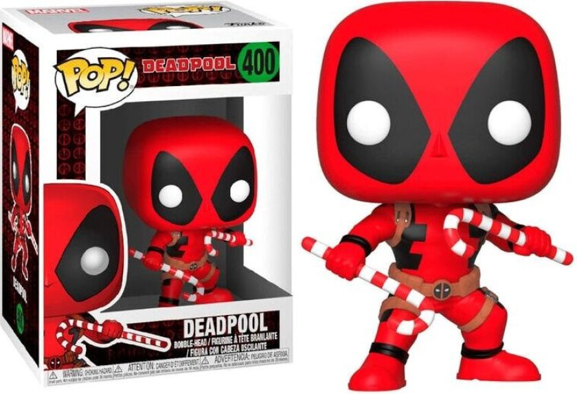 POP figure Marvel Holiday Deadpool with Candy Canes