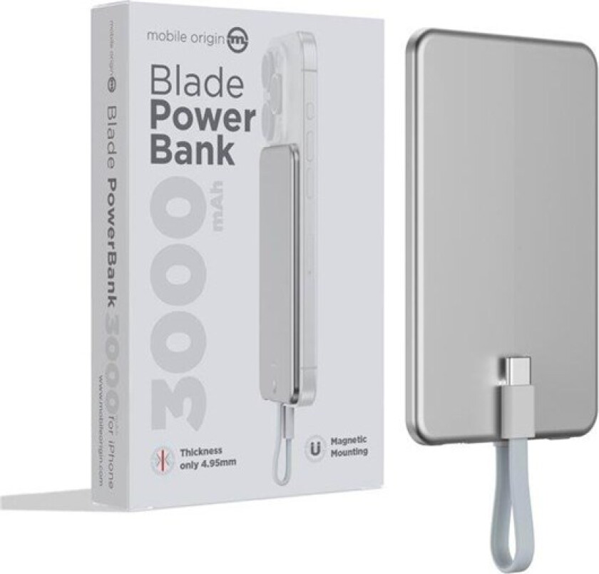 Blade PowerBank 3000mAh silver Nødlader - Sølv - 3000 mAh