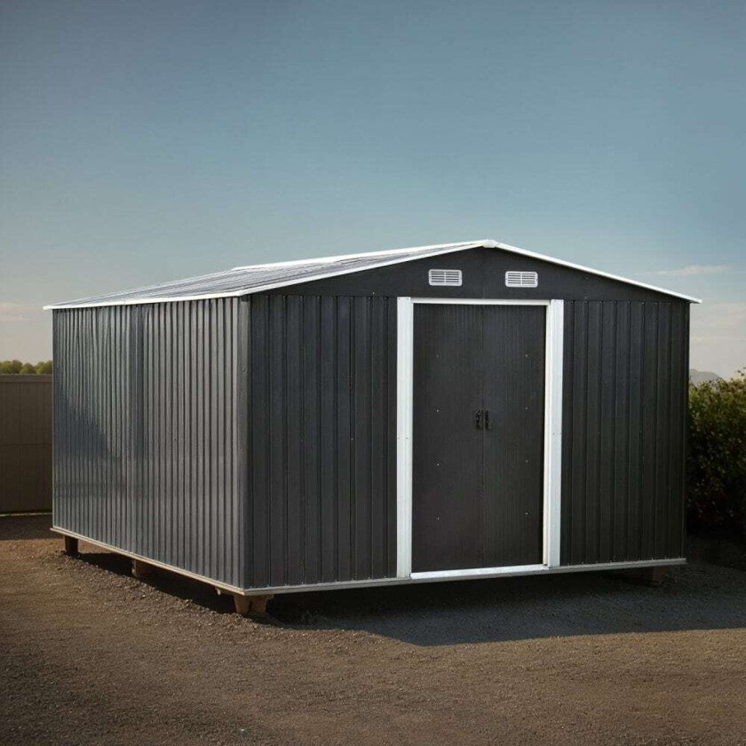 Lager og redskapsbod 12,5m² Dobbel skyvedør Base inkludert