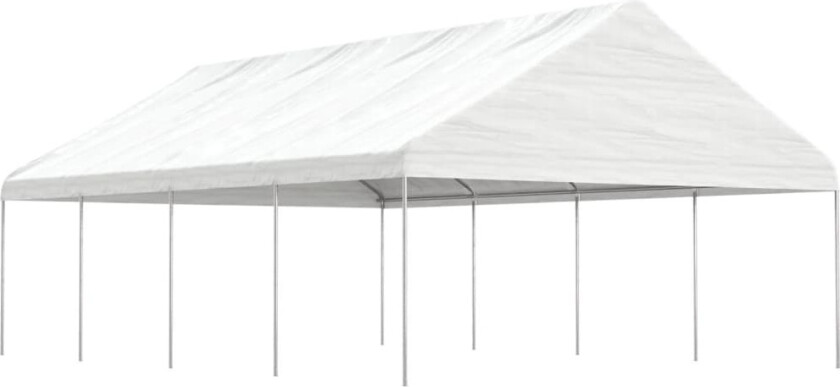 Paviljong med tak hvit 8,92x5,88x3,75 m polyetylen