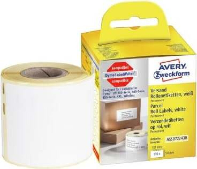 Zweckform - Papir - Permanet Adhesiv - Hvit - 54 X 101 Mm 110 Etikett(Er) (1 Rull(Er) X 110) Rektangulære Etiketter