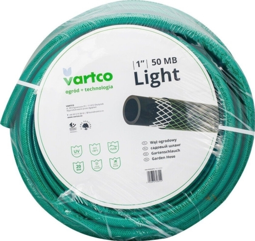Garden Hose 1" 50 M 3-Ply Light Vartco Light Hose 1001100050