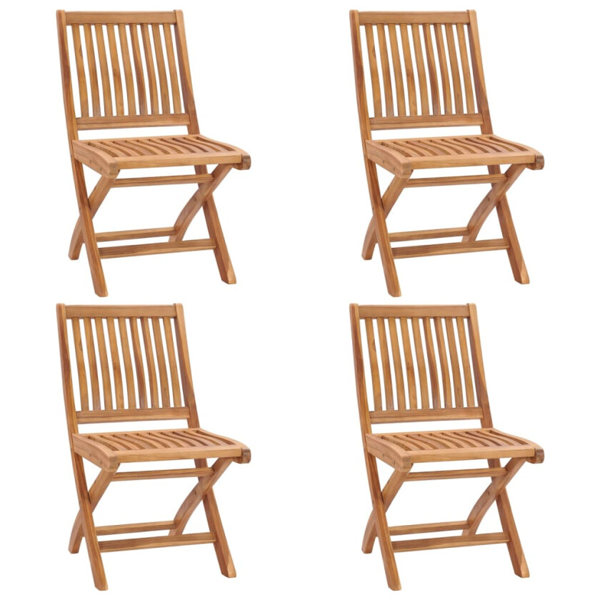 Sammenleggbare hagestoler 4 stk heltre teak