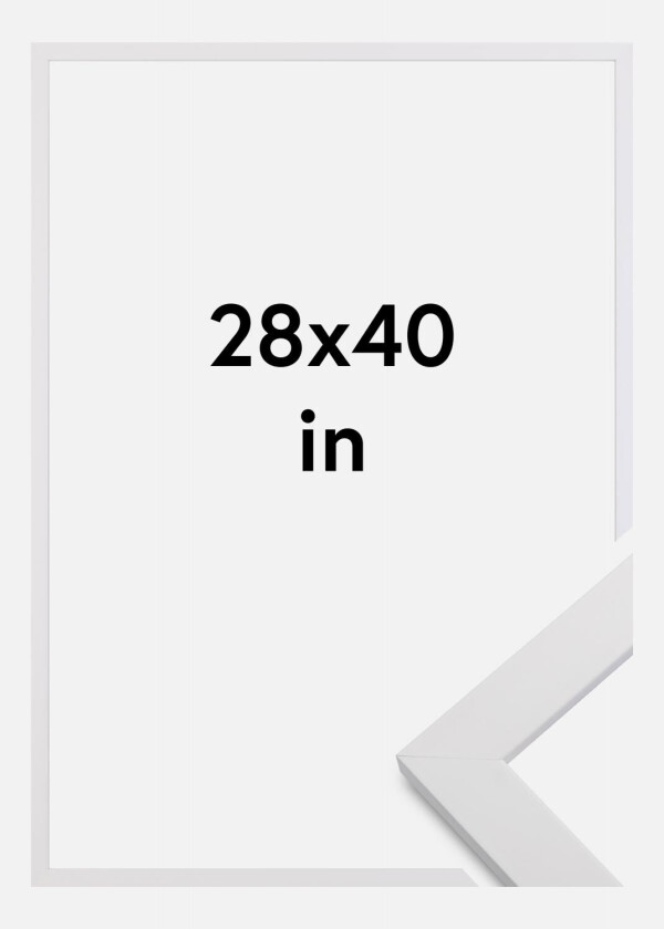 Ramme White Wood Akrylglass 28x40 Inches (71,12x101,6 Cm)