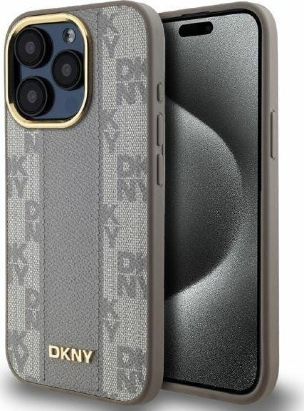 Dkny Dkny Dkhmp15xpcpvsle Iphone 15 Pro Max 6.7" Bezowy/Beige Hardcase Leather Checkered Mono Pattern Magsafe
