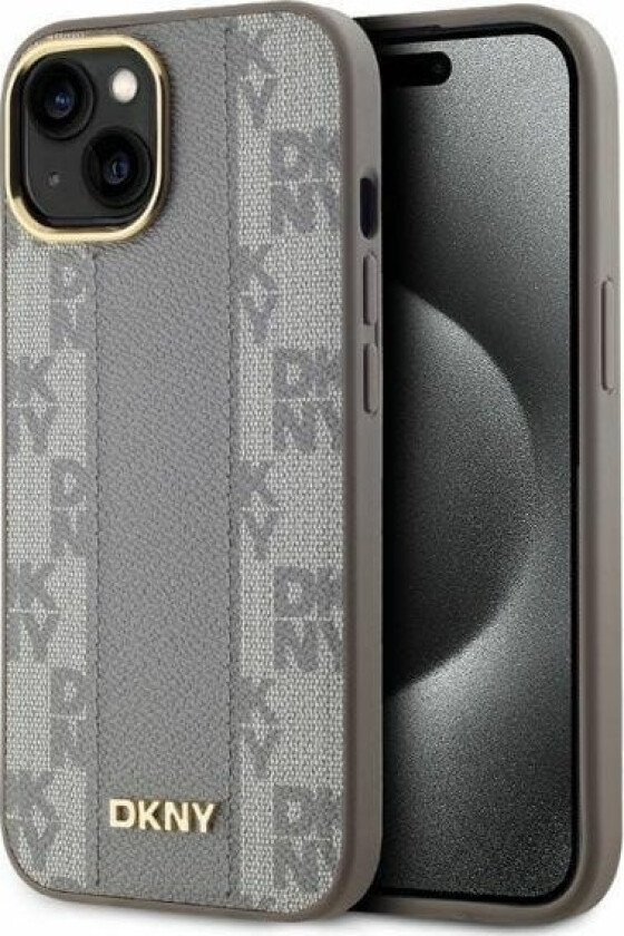 Dkny Dkny Dkhmp14spcpvsle Iphone 14 6.1" Bezowy/Beige Hardcase Leather Checkered Mono Pattern Magsafe